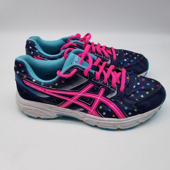Asics Gel-Contend 3 Mens Blue Pink Polka Dot Active Shoes Size 5 - Picture 4 of 7